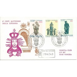 1987 FDC VENETIA N 204 /V - VATICANO BATTESIMO LITUANIA RACCOMANDATA MF28118