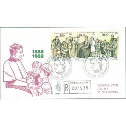 1988 FDC VENETIA N 209 /V - VATICANO S. GIOVANNI BOSCO RACCOMANDATA MF28113