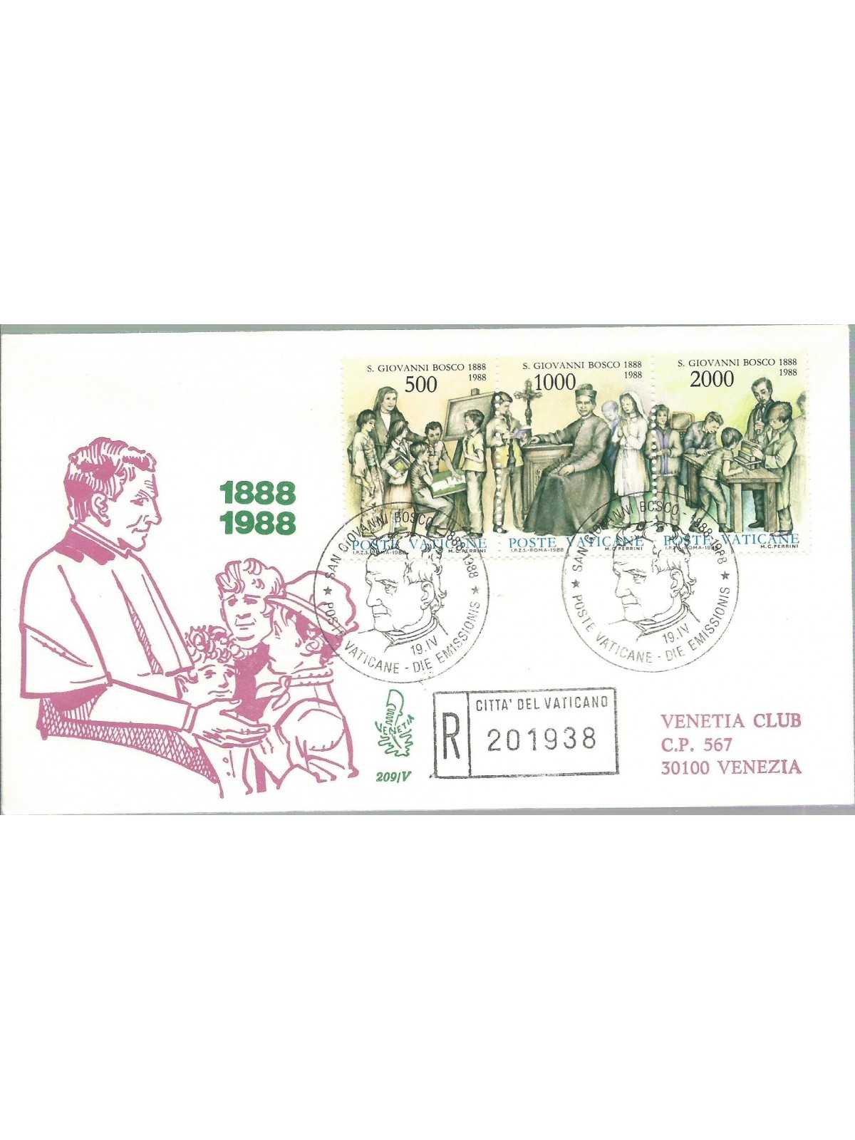 1988 FDC VENETIA N 209 /V - VATICANO S. GIOVANNI BOSCO RACCOMANDATA MF28113