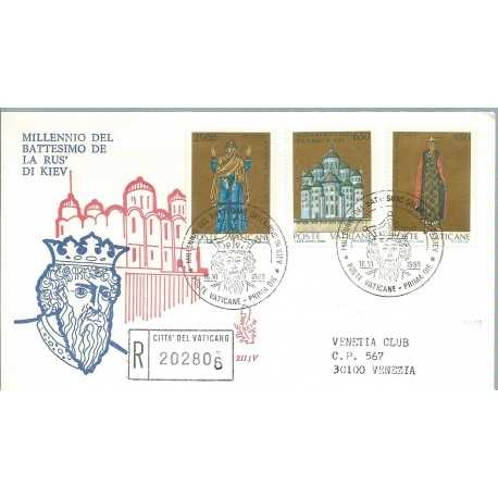 1988 FDC VENETIA N 211 /V - VATICANO BATTESIMO RUS DI KIEV RACCOMANDATA MF28112