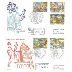 1988 FDC VENETIA N 213 /V - VATICANO VIAGGI DEL PAPA RACCOMANDATE MF28109