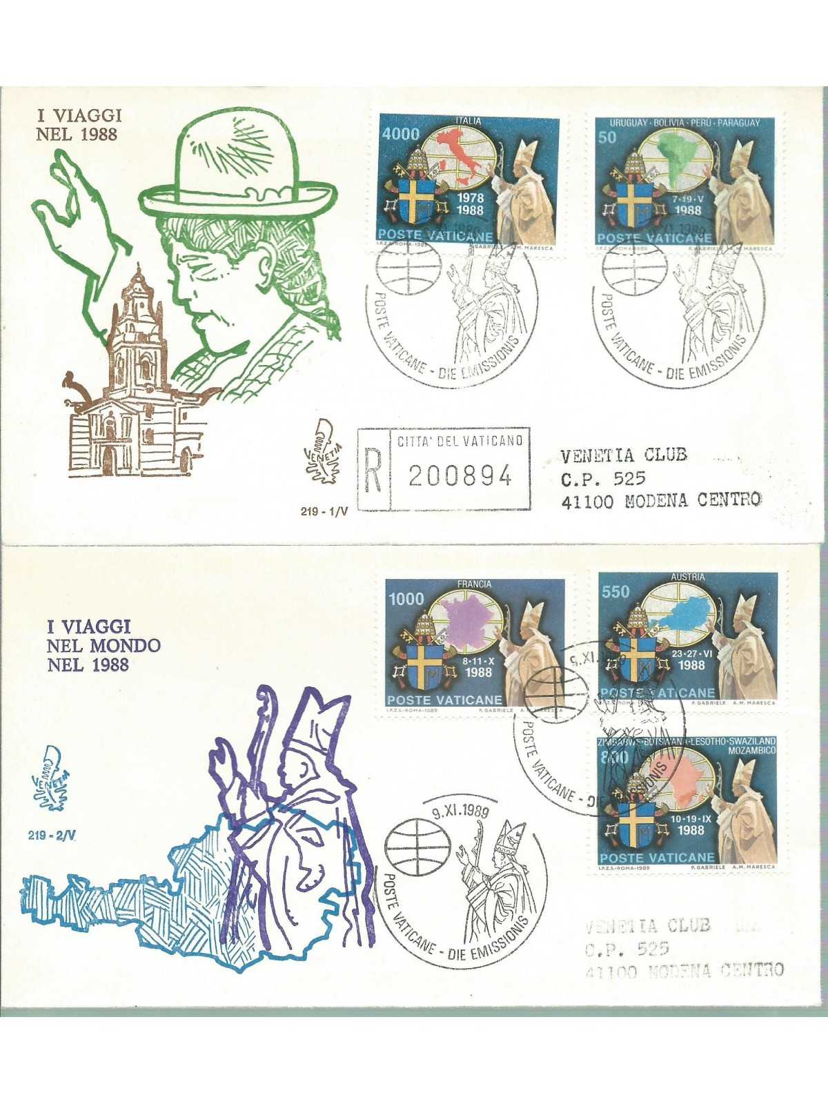 1989 FDC VENETIA N 218 /V - VATICANOCONGRESSO EUCARISTICO VIAGGIATE MF28105