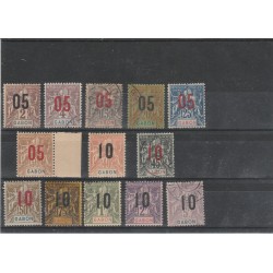 GABON 1912 SOPRASTAMPATI 13 VAL MISTI MF54807