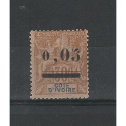 COTE D'IVOIRE COSTA D'AVORIO 1904 COLONIALE SOPRASTAMPATO 1 VAL MLH MF54759