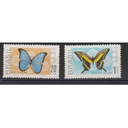 1971 BRASILE FAUNA FARFALLE 2 VAL MNH MF54716