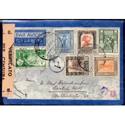 1941 LIBIA AEROGRAMMA BENGASI /BERLINO AFFRANCAT. MISTA CENSURA BIONDI MF27868