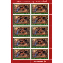 2002 EMISSIONE CONGIUNTA NUOVA ZELANDA VATICANO NATALE MINIFOGLIO MNH MF27874