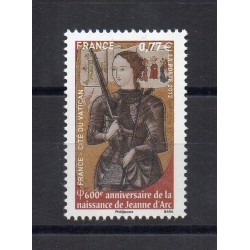 2012 EMISSIONE CONGIUNTA FRANCIA VATICANO GIOVANNA D'ARCO 1 V MNH MF27956