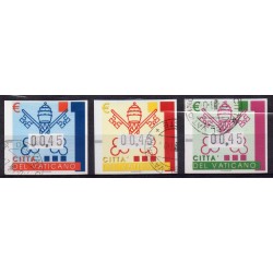 2004 VATICANO VATICAN CITY AUTOMATICI FRAMA STEMMA PAPALE 3 VALORI USATI MF27881