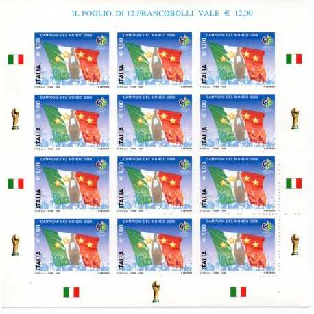 2006 ITALIA CAMPIONE DEL MONDO DI CALCIO 2006 MINIFOGLIO MNH MF27962