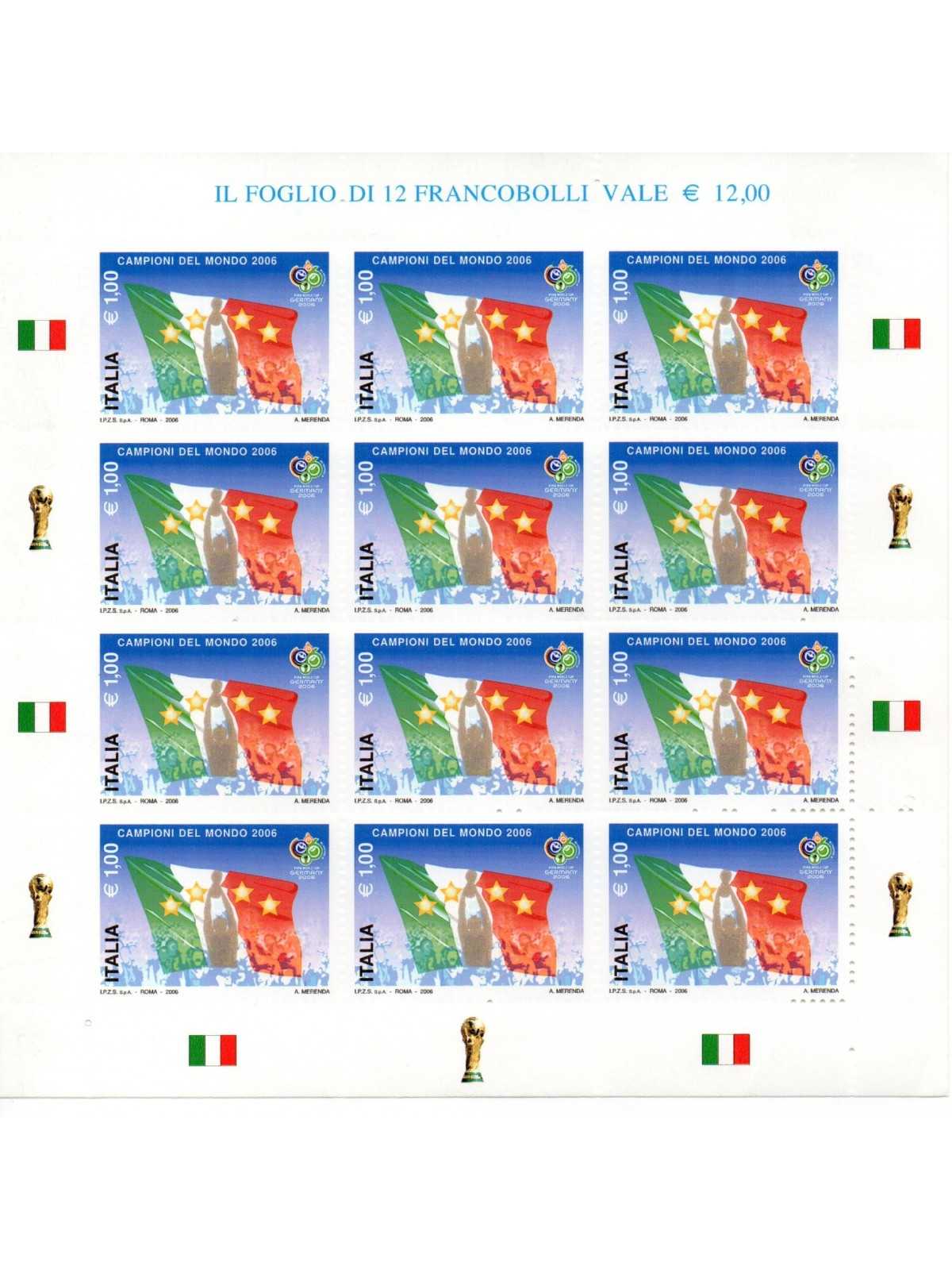 2006 ITALIA CAMPIONE DEL MONDO DI CALCIO 2006 MINIFOGLIO MNH MF27962