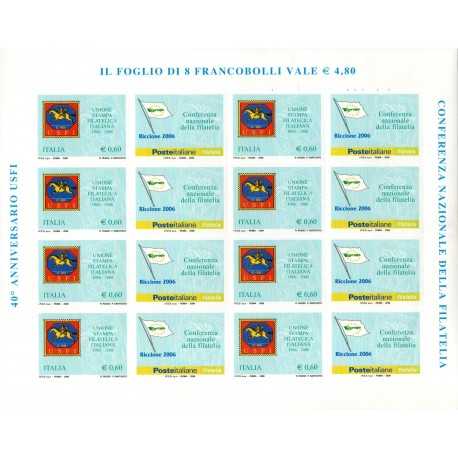 2006 ITALIA USFI UNIONE STAMPA FILATELICA ITALIANA MINIFOGLIO MNH MF27961