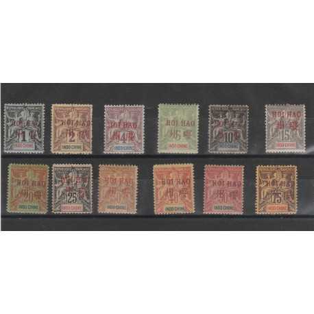 INDOCHINE - INDOCINA HOI HAO 1901SOPRASTAMPA ROSSA 12 VAL MNH MF54922