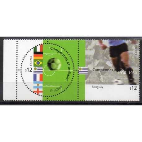 2002 EMISSIONE CONGIUNTA URUGUAY ITALIA MONDIALI DI CALCIO 2 V. MNH MF27916