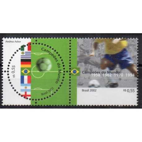 2002 EMISSIONE CONGIUNTA BRASILE ITALIA MONDIALI DI CALCIO 2 V. MNH MF27926