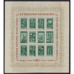 1954 BULGARIA FIORI DI MONTAGNA E PIANTE MEDICINALE BF 4 MNH MF27907