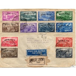 1948 TRIESTE A BUSTA RACCOMANDATA SERIE RISORGIMENTO 12V. CAFFAZ MF28170