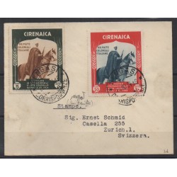 1934 CIRENAICA LETTERA STAMPE DA BENGASI A ZURIGO IN TARIFFA 2 V. CAFFAZ MF28186