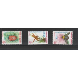 1970 INDONESIA FAUNA INSETTI 3 VAL MNH MF55348