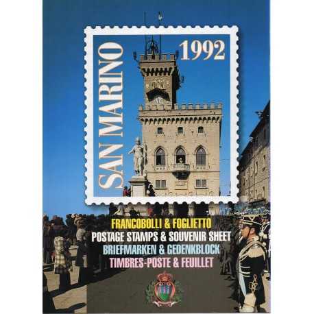 1992 SAN MARINO LIBRO UFFICIALE COMPLETO RACCOLTA EMISSIONI FILATELICHE MF28194