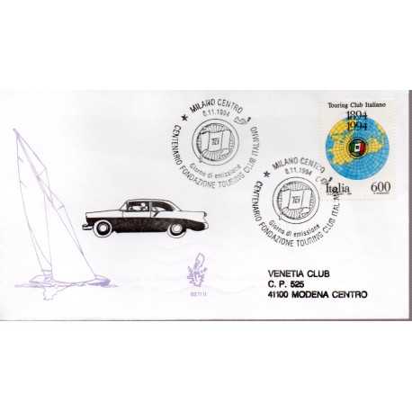 1994 FDC VENETIA 827 ITALIA TOURING CLUB VIAGGIATA MF28499