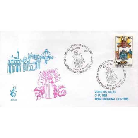 1994 FDC VENETIA 821 ITALIA MANIFESTAZIONI LAURETANE VIAGGIATA MF28504