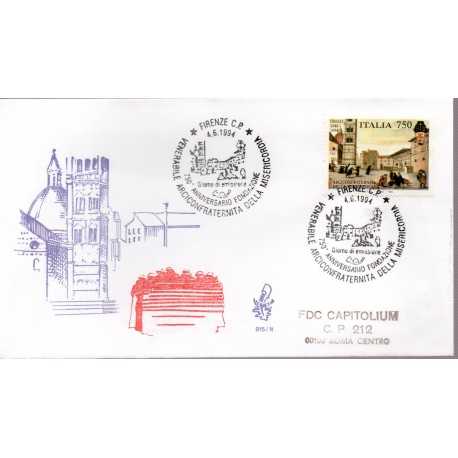 1994 FDC VENETIA 816 ITALIA ARCICONFRATERNITA MISERICORDIA VIAGGIATA MF28515