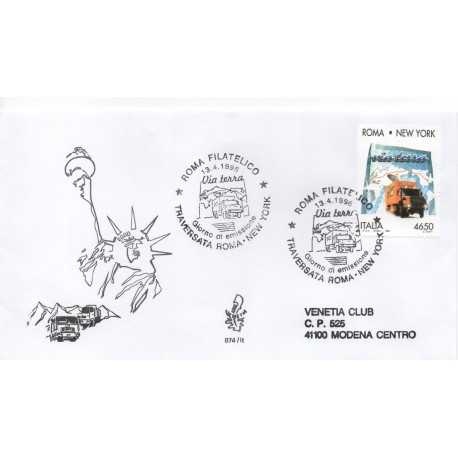 1996 FDC VENETIA 874 ITALIA ROMA NEW YORK VIAGGIATA MF28489