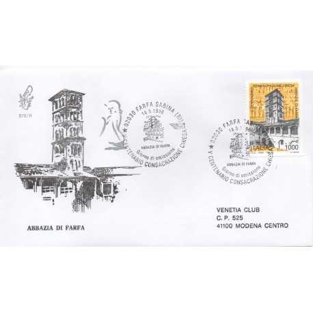 1996 FDC VENETIA 878 ITALIA ABBAZIA FARFA VIAGGIATA MF28482