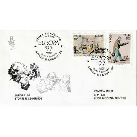 1997 FDC VENETIA 918/IT ITALIA EUROPA '97 STORIE E LEGGENDE MF80385