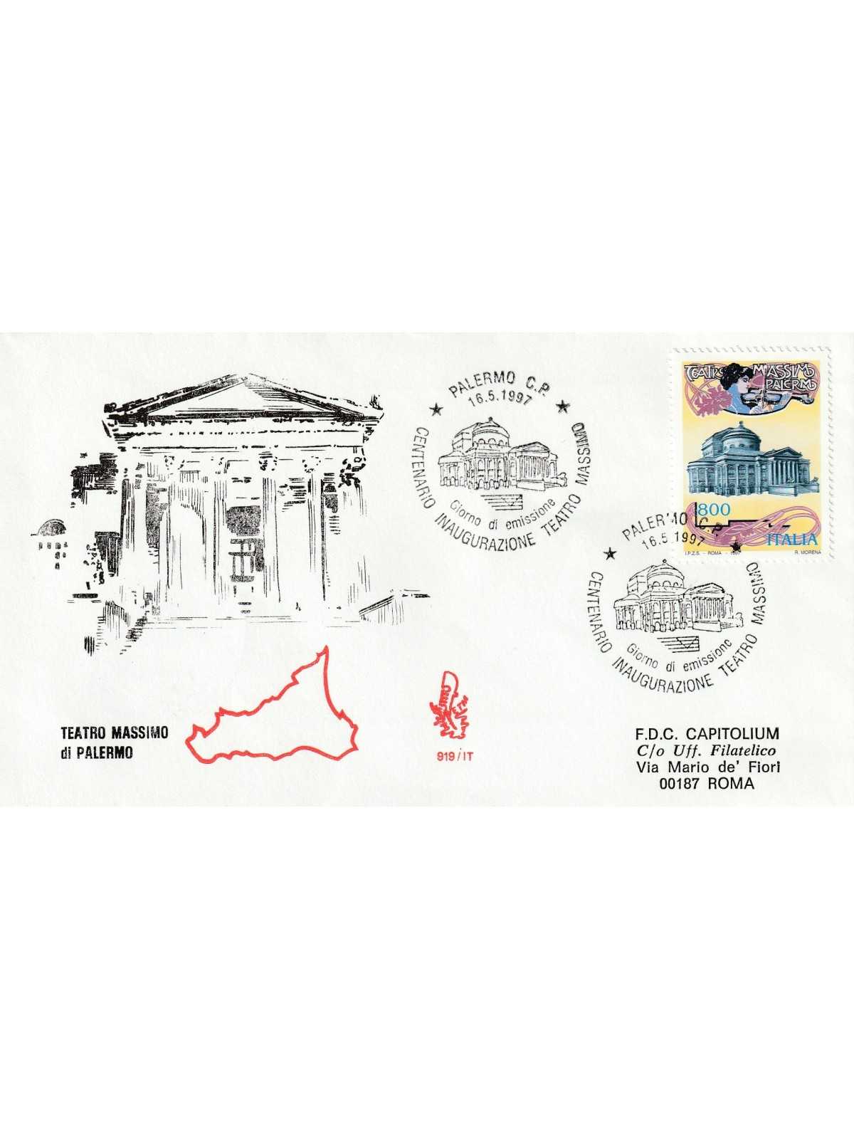 1997 FDC VENETIA 919/IT ITALIA TEATRO MASSIMO DI PALERMO MF80386