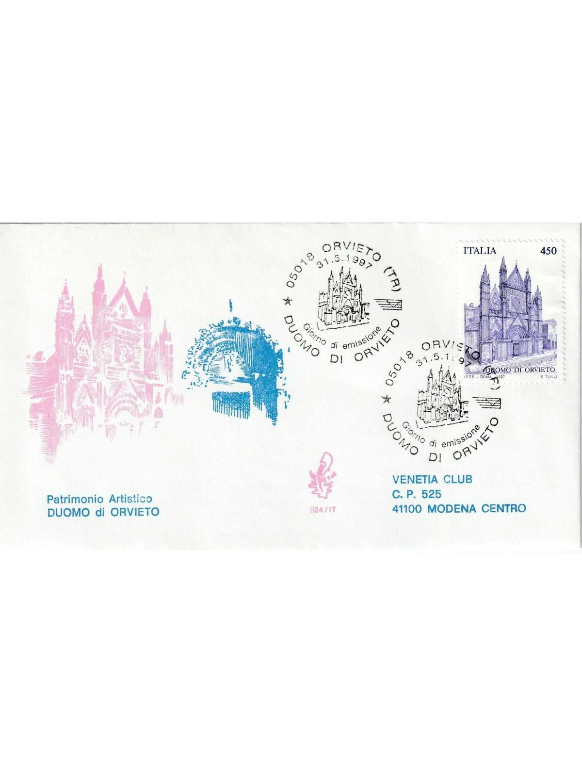 1997 FDC VENETIA 924/IT ITALIA PATRIMONIO ARTISTICO DUOMO DI ORVIETO MF80392