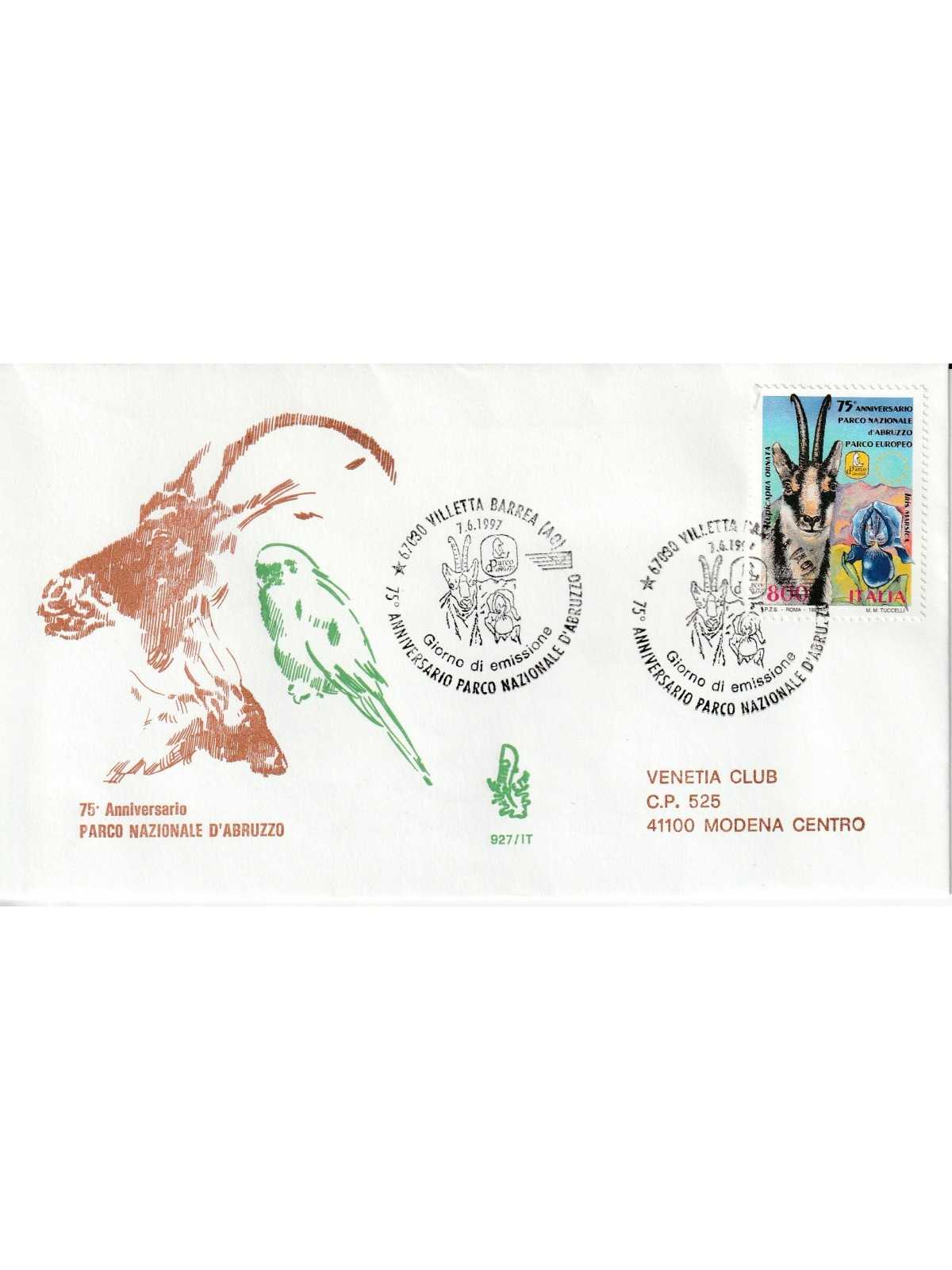 1997 FDC VENETIA 927/IT ITALIA 75° ANN. PARCO NAZIONALE D'ABRUZZO MF80396