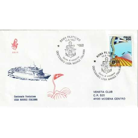 1997 FDC VENETIA 929/IT ITALIA CENTENARIO FONDAZIONE LEGA NAVALE ITALIANA MF80398