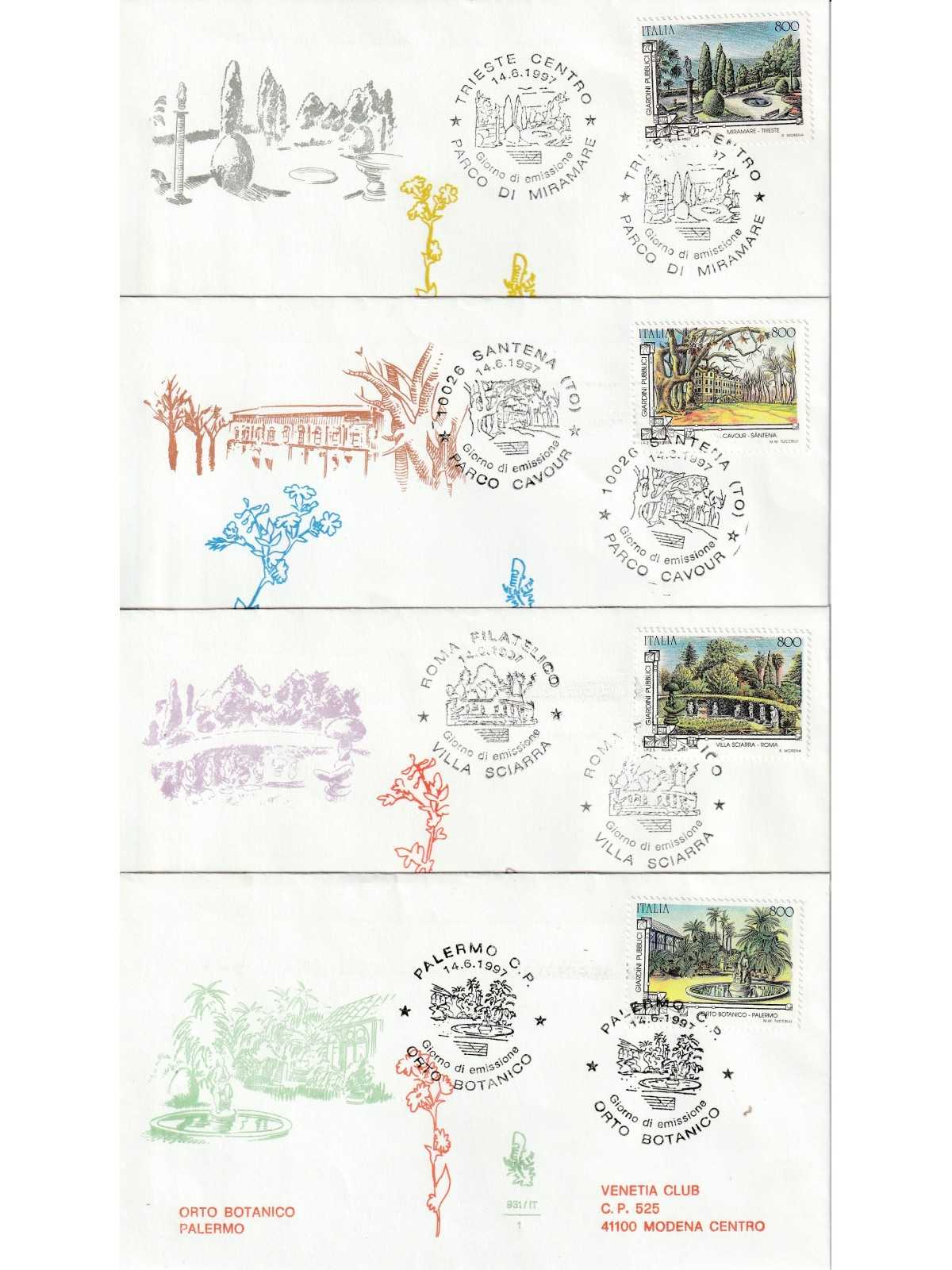 1997 FDC VENETIA 931/IT ITALIA SERIE GIARDINI PUBBLICI MF80400