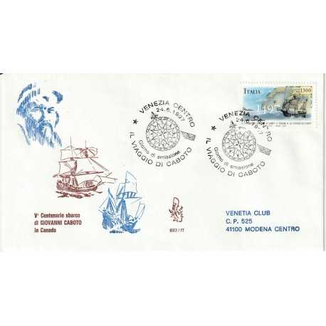 1997 FDC VENETIA 933/IT ITALIA V° CENT. SBARCO DI CABOTO IN CANADA MF80402