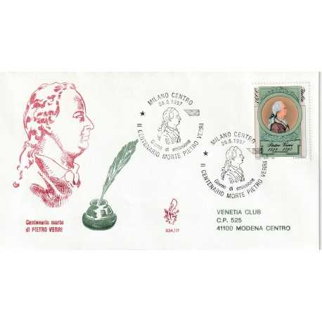 1997 FDC VENETIA 934/IT ITALIA CENTENARIO MORTE DI PIETRO VERRI MF80404