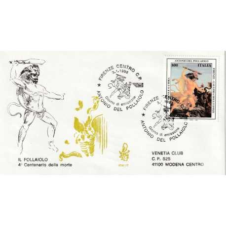 1998 FDC VENETIA 954/IT ITALIA IL POLLAIOLO 4 CENT. MORTE MF80423