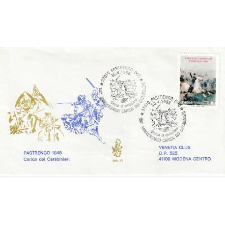 1998 FDC VENETIA 965/IT ITALIA PASTRENGO 1848 CARICA CARABINIERI MF80434