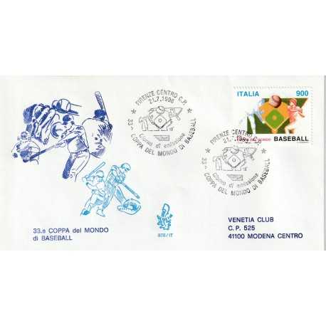 1998 FDC VENETIA 978/IT ITALIA 33A COPPA DEL MONDO DI BASEBALL MF80447