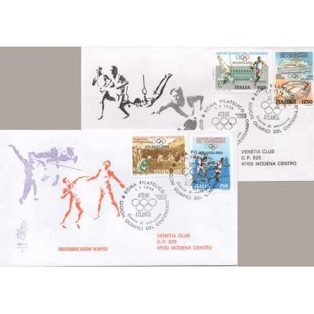 1996 FDC VENETIA 883 ITALIA CENTENARIO GIOCHI OLIMPICI VIAGGIATE MF28475