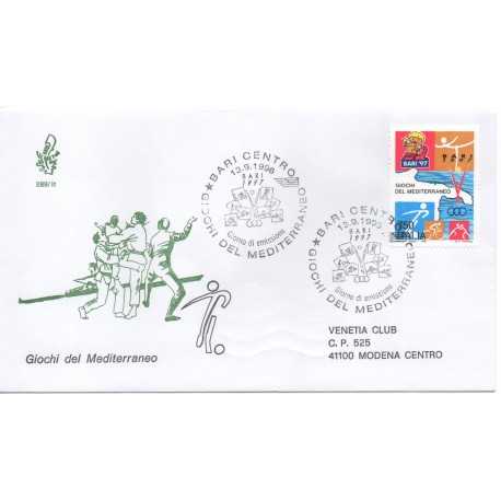 1996 FDC VENETIA 889 ITALIA GIOCHI DEL MEDITERRANEO VIAGGIATA MF28470