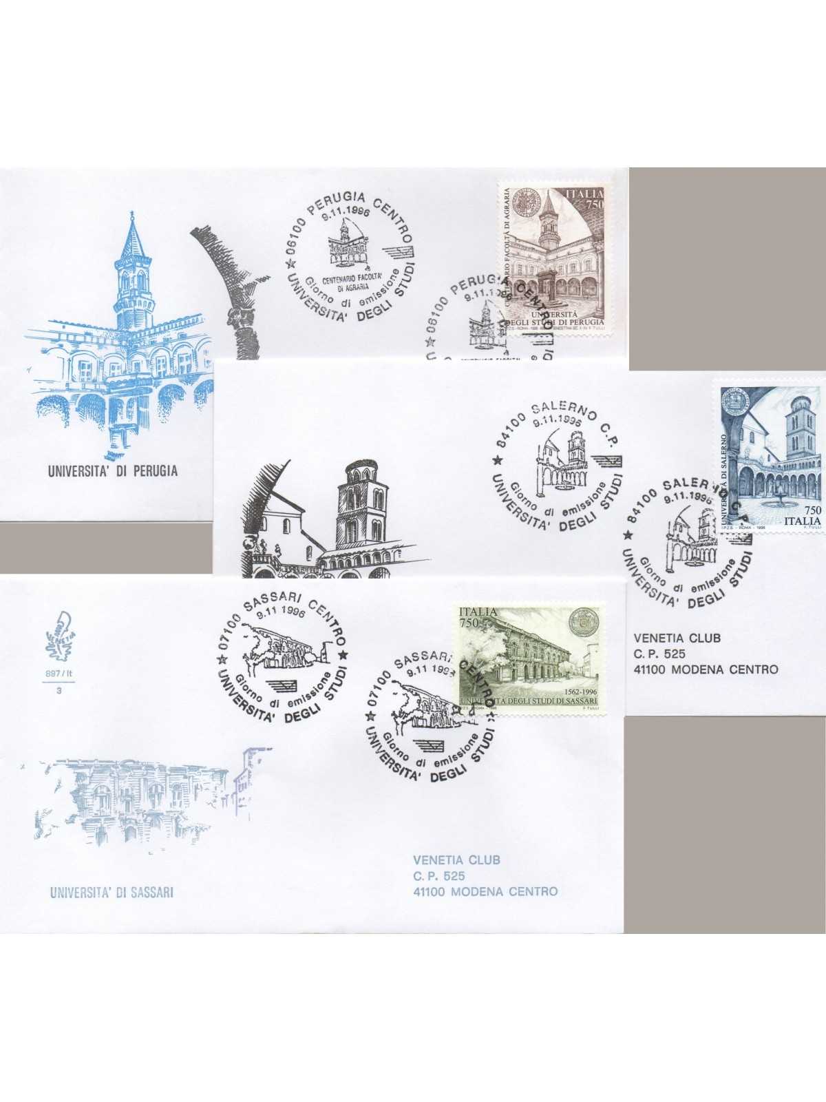 1996 FDC VENETIA 897 ITALIA UNIVERSITA' VIAGGIATE MF28462