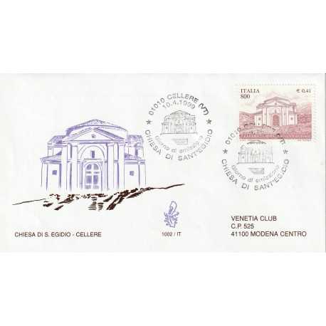 1999 FDC VENETIA 1002/IT ITALIA CHIESA DI S.EGIDIO - CELLERE MF80472