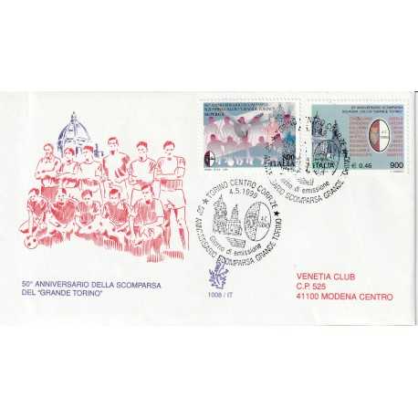 1999 FDC VENETIA 1008/IT ITALIA 50 ANN. SCOMPARSA GRANDE TORINO MF80478