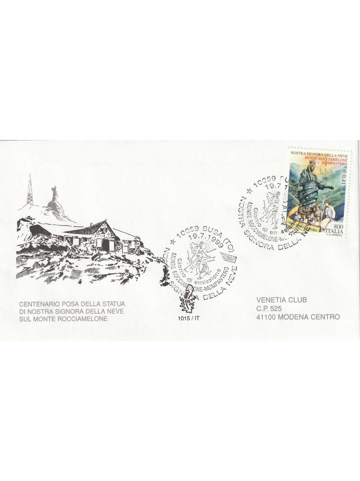 1999 FDC VENETIA 1015/IT ITALIA NOSTRA SIGNORA DELLA NEVE MF80485