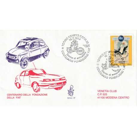 1999 FDC VENETIA 1014/IT ITALIA CENTENARIO FOND. FIAT MF80487