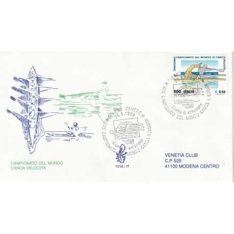 1999 FDC VENETIA 1018/IT ITALIA CAMP. DEL MONDO CANOA VELOCITA' MF80489