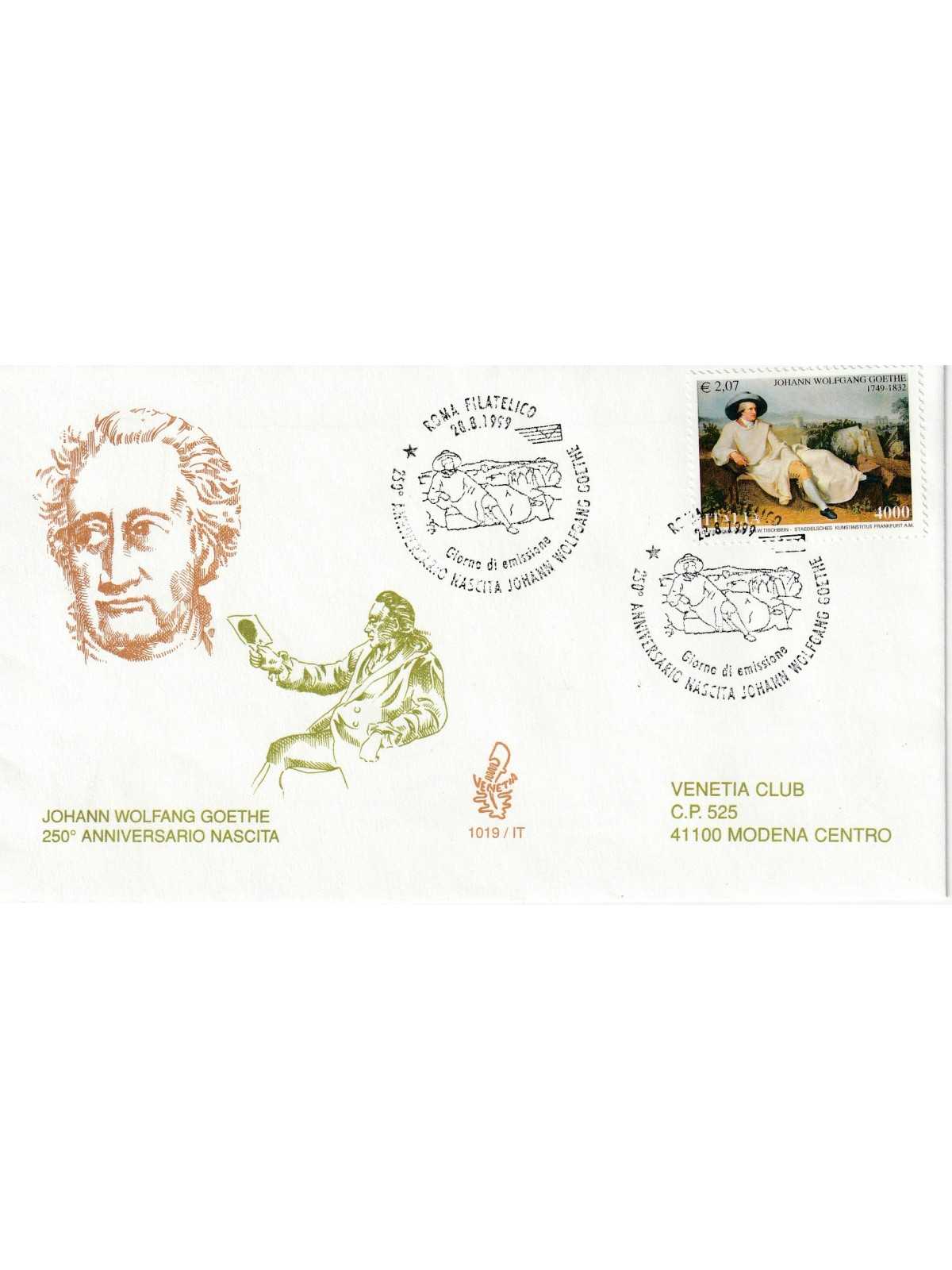 1999 FDC VENETIA 1019/IT ITALIA GOETHE 250 ANN. NASCITA MF80490