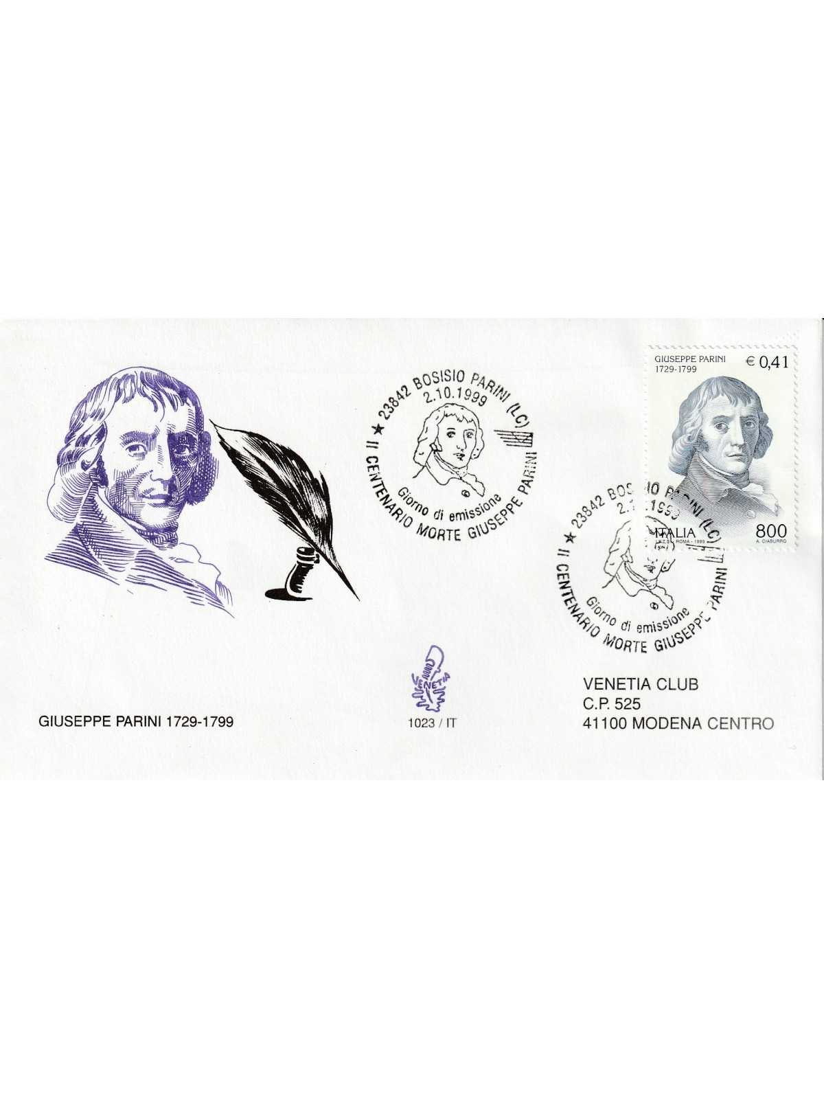 1999 FDC VENETIA 1023/IT ITALIA GIUSEPPE PARINI 1729-1799 MF80494